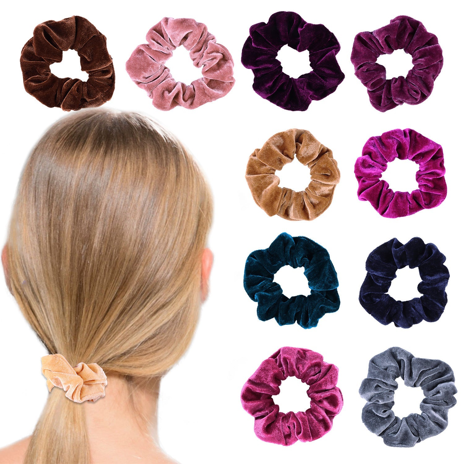 simple style solid color cloth hair tie