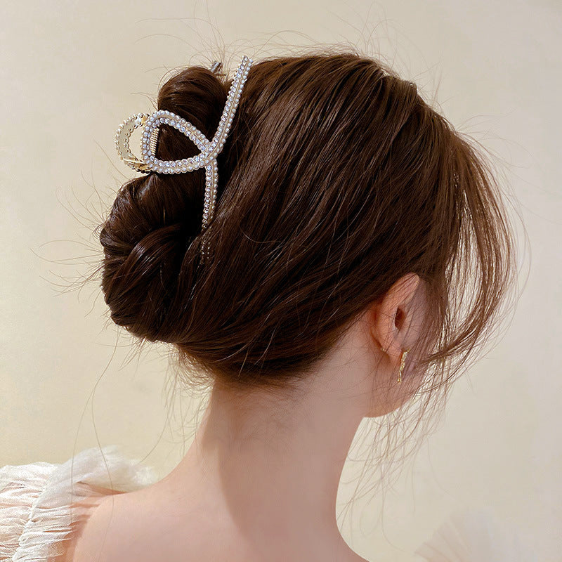 korean fashion pearl diamond-encrusted hair shark clip hairpin simple hair accessories