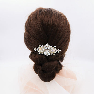 pearl rhinestones simple retro style hair comb bridal combing hair accessories