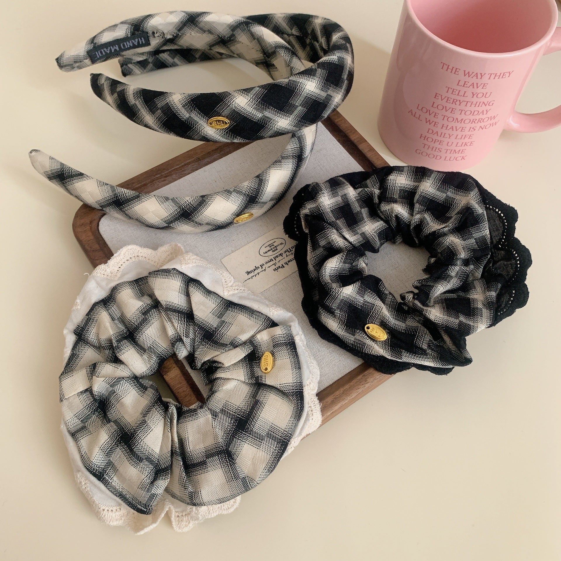 Women's Simple Style Commute Checkered Cloth Hair Tie