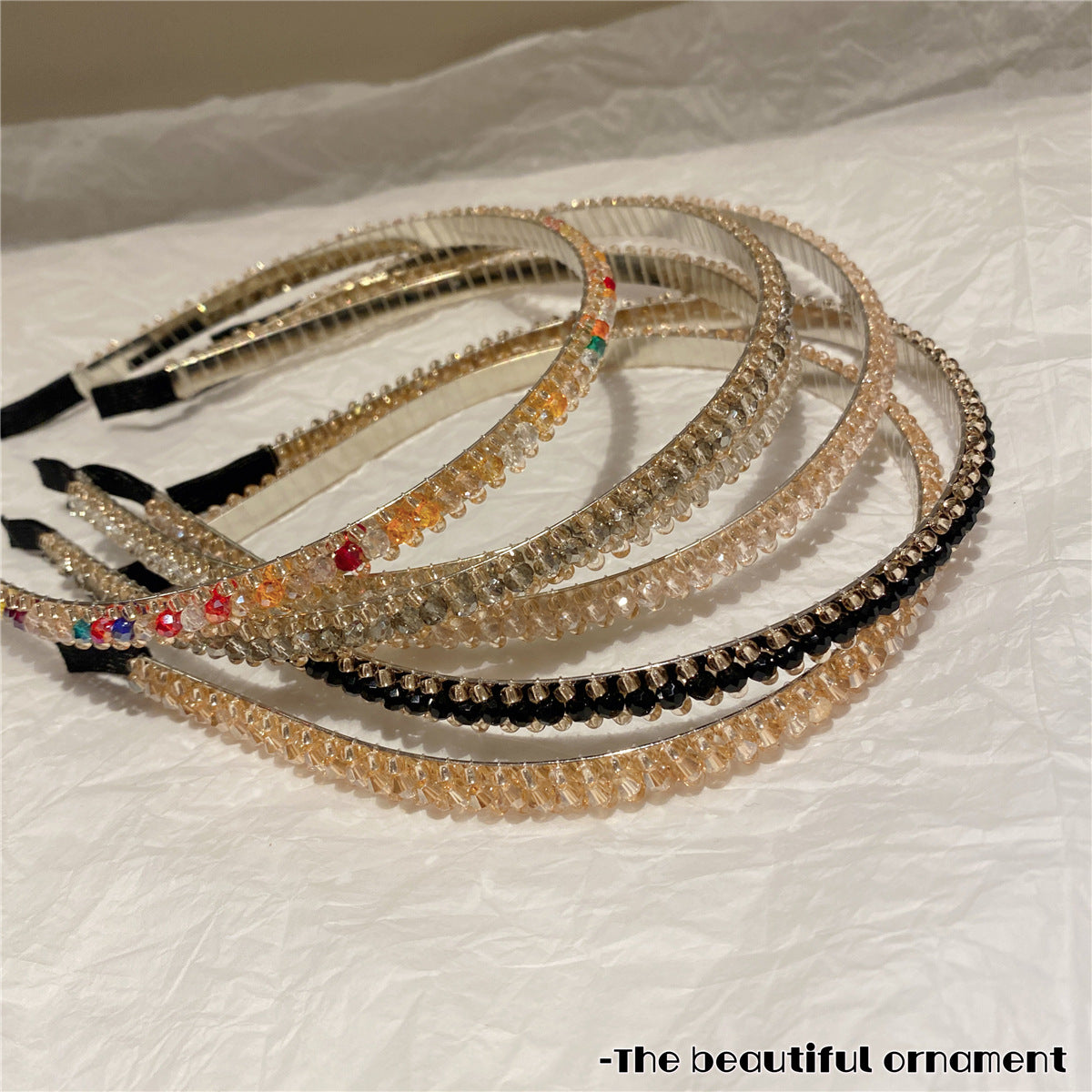 Women's Simple Style Shiny Solid Color Artificial Crystal Diamond Hair Band