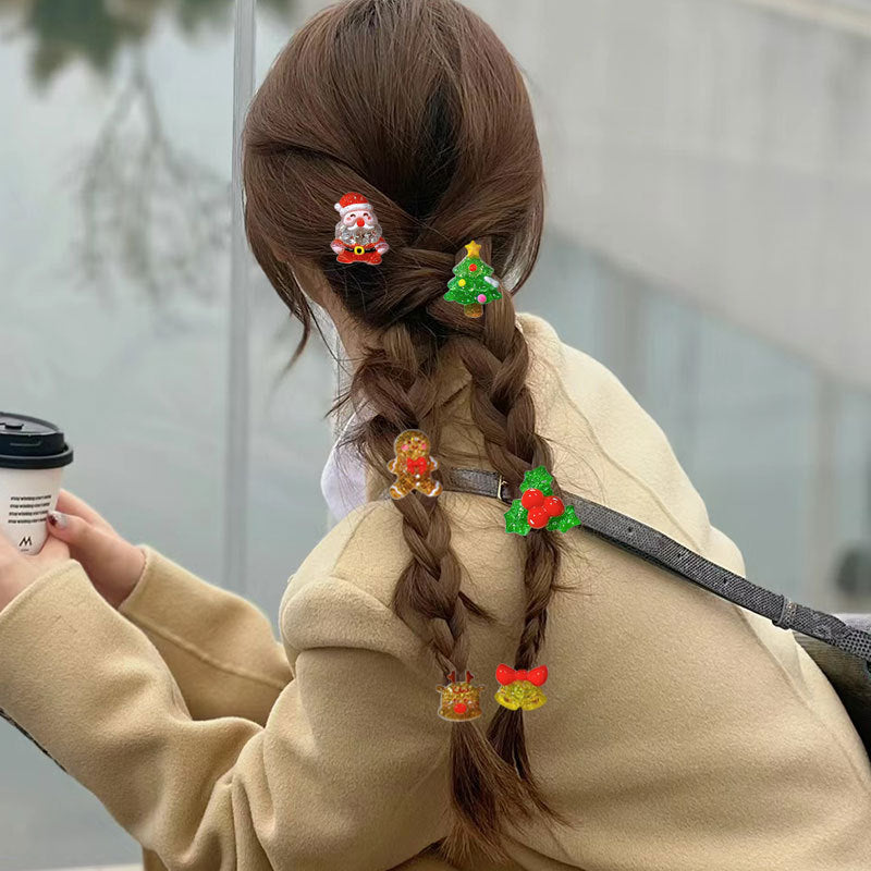 Christmas Elegant Cute Christmas Wind Women's Christmas Tree Bell Plastic Resin Epoxy Hair Clip