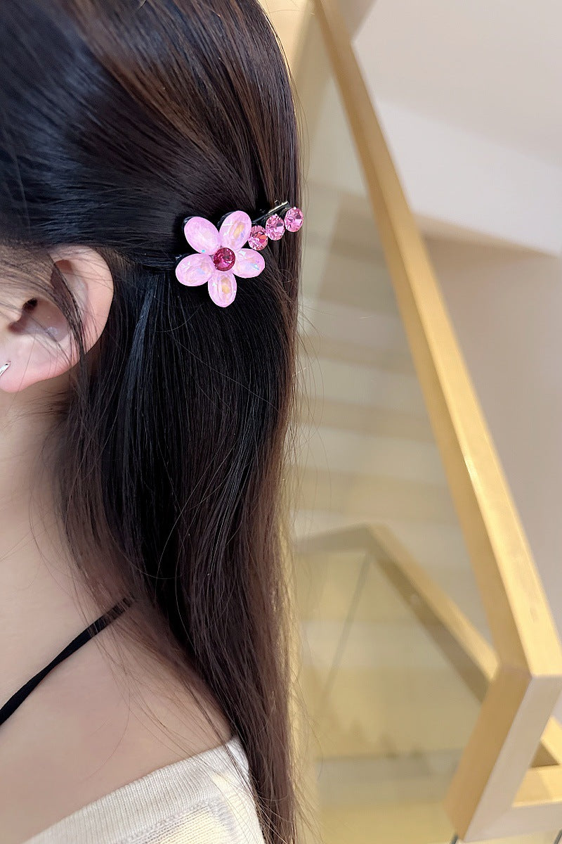 Women's Sweet Flower Rhinestone Hair Clip