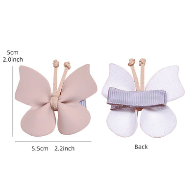 Girl'S Sweet Butterfly Pu Hair Clip