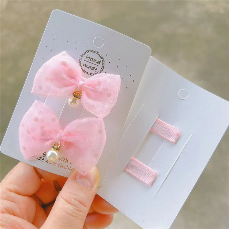 simple style bow knot cloth hair clip