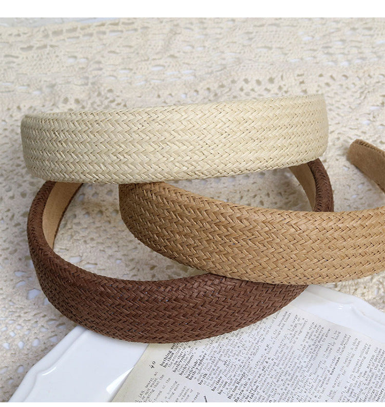 Women's Retro Simple Style Solid Color cotton and linen Hair Band