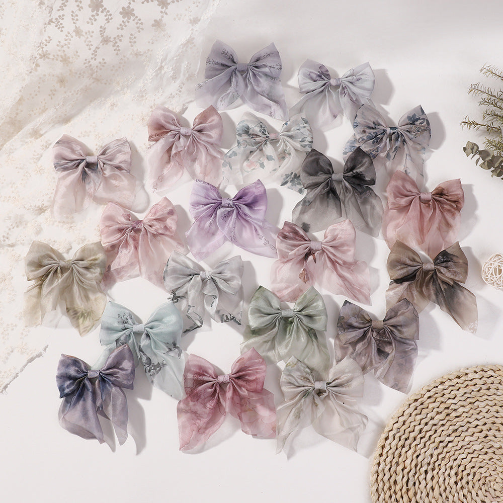 Girl'S Simple Style Classic Style Bow Knot Alloy Ribbon Lettuce Trim Hair Clip