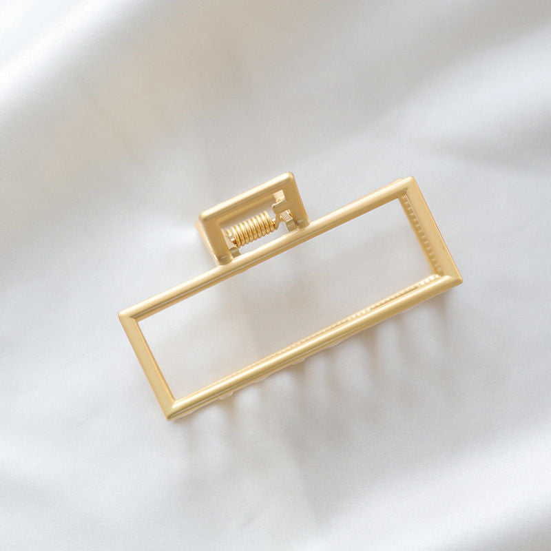 retro solid color alloy plating hair claws 1 piece