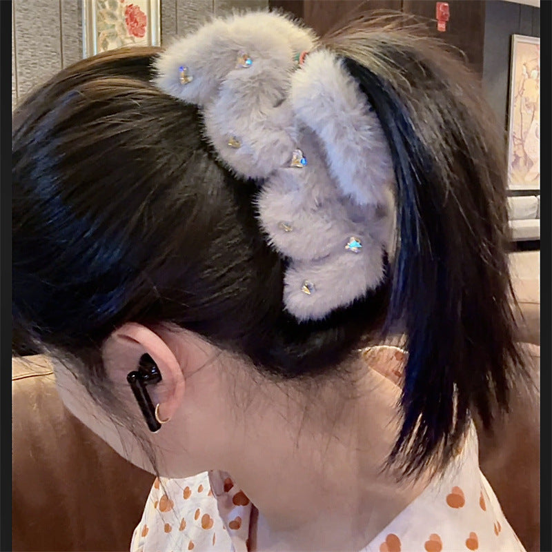 Women's Sweet Korean Style Solid Color Artificial Crystal Inlay Artificial Crystal Hair Claws