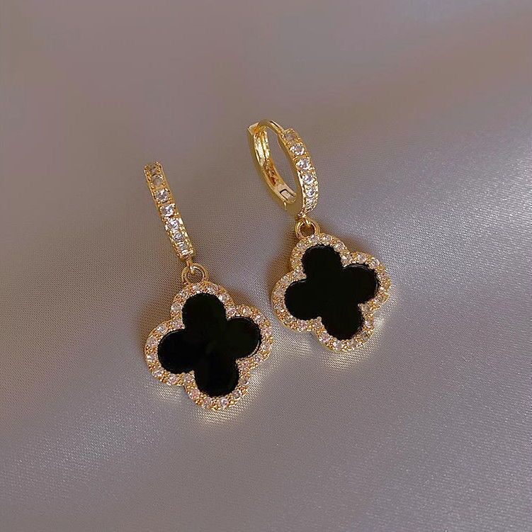 Four-leaf clover earrings women's premium classic small fragrant wind earrings