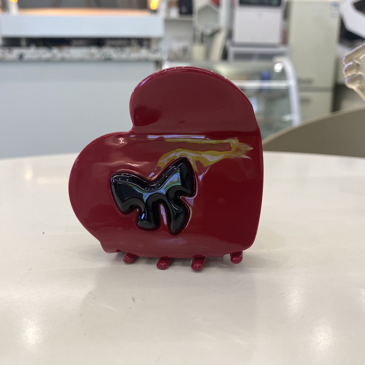 Women's Simple Style Heart Shape Bow Knot Acetic acid sheets Hair Claws