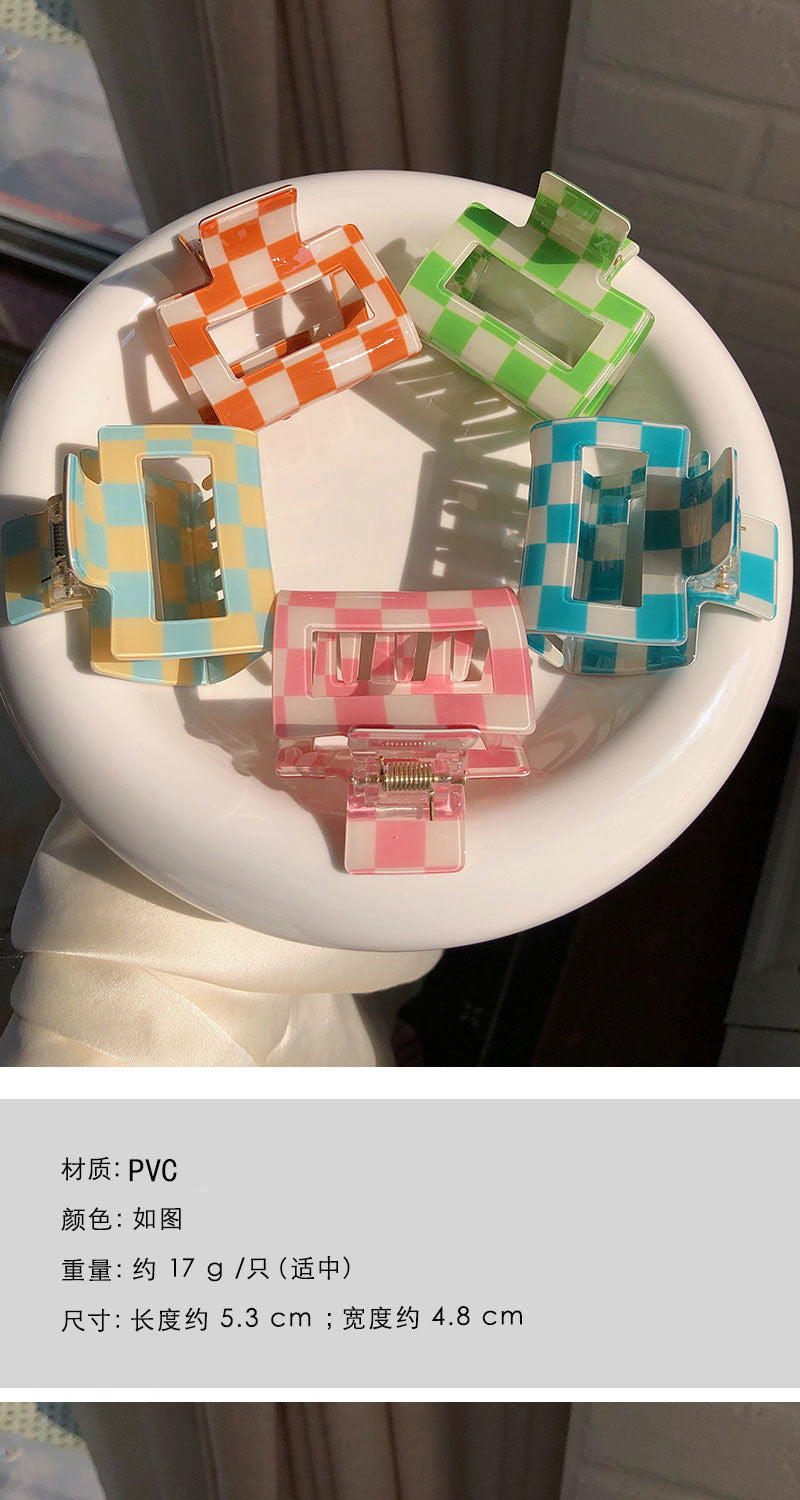 Women's Simple Style Lattice PVC Hair Claws