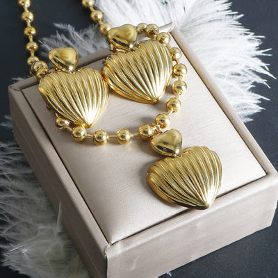 Jewelry Elegant Heart Shape Titanium Steel Jewelry Set