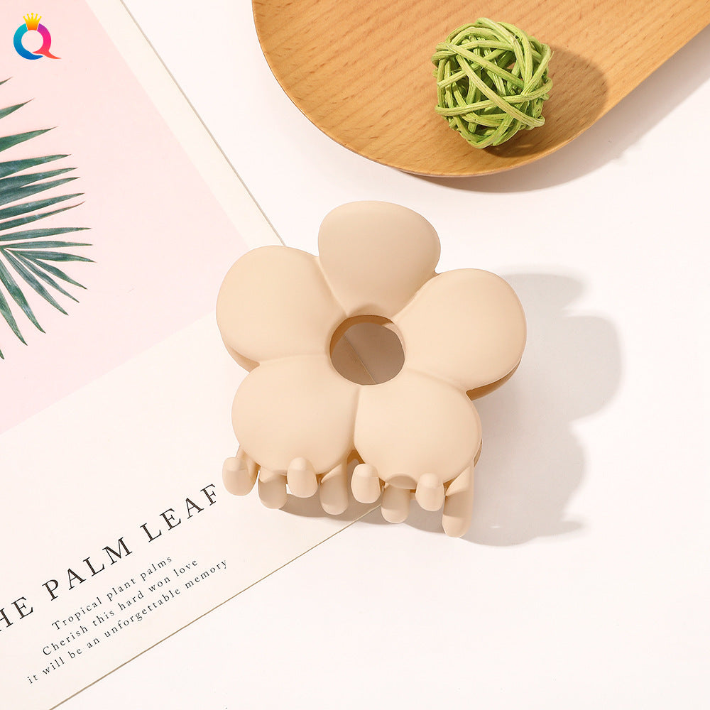 frosted candy color flower shark clip