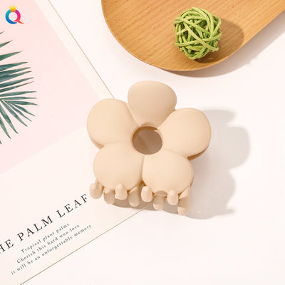 frosted candy color flower shark clip