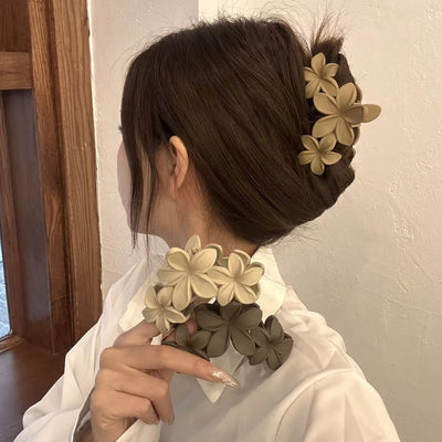 Women's Lady Floral Plastic Resin Stoving Varnish Hair Claws