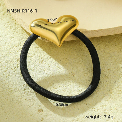 Women's Simple Style Sunflower Heart Shape Titanium Steel Plating Hair Tie