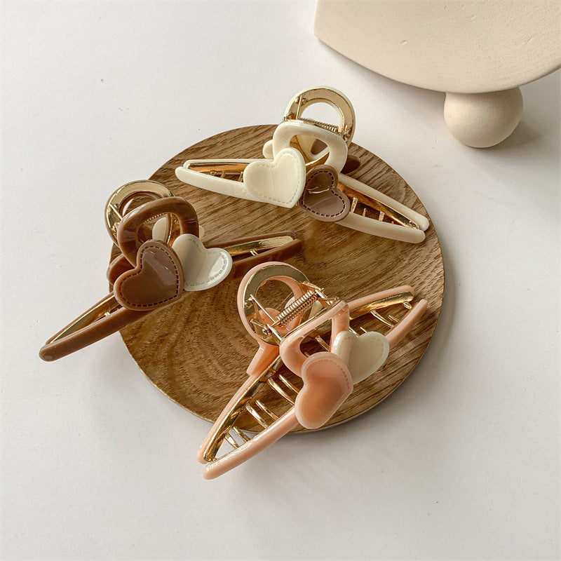 Women's IG Style Sweet Heart Shape Alloy Hair Claws