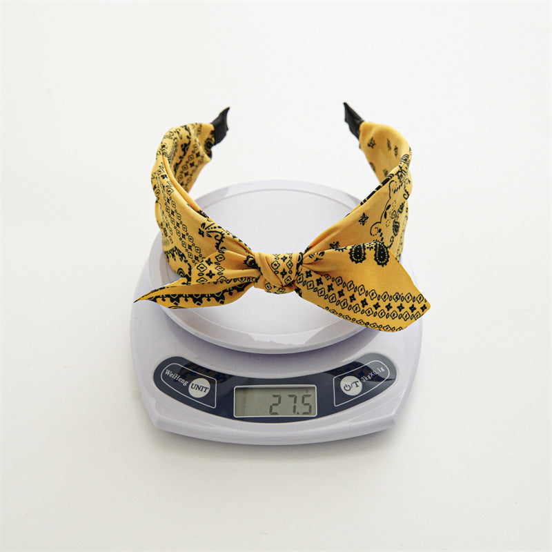 ethnic style printing solid color cloth hair band