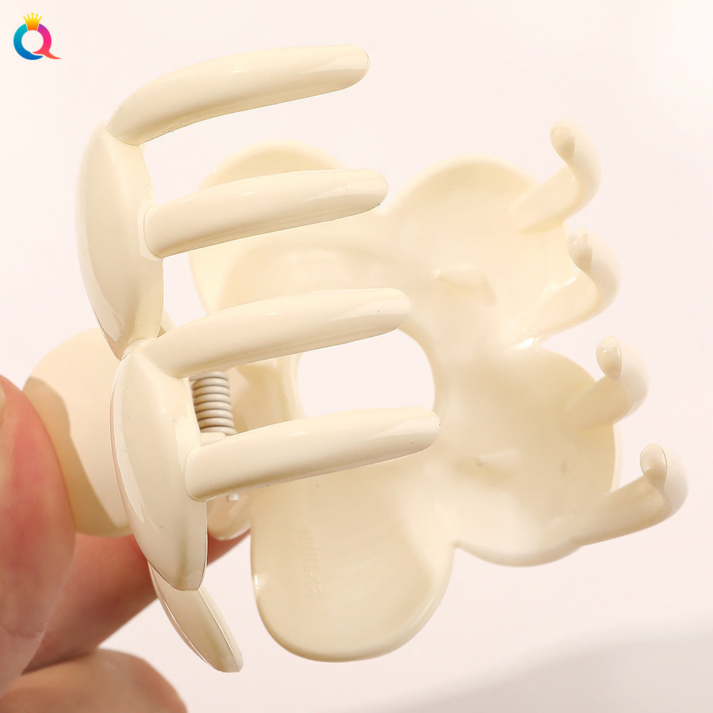 frosted candy color flower shark clip