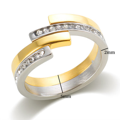 Jewelry Simple Style Color Block 304 Stainless Steel Mixed Metal Plating Rings