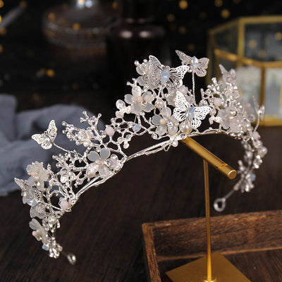 fashion flower butterfly alloy pearl inlay crystal 1 piece