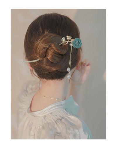 elegant simple style tassel flower alloy plating flowers beads hairpin