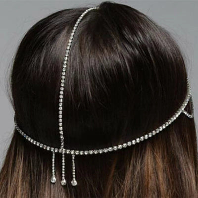 simple rhinestone water drop chain hair accessories