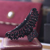 retro waves metal inlay rhinestones hair claws