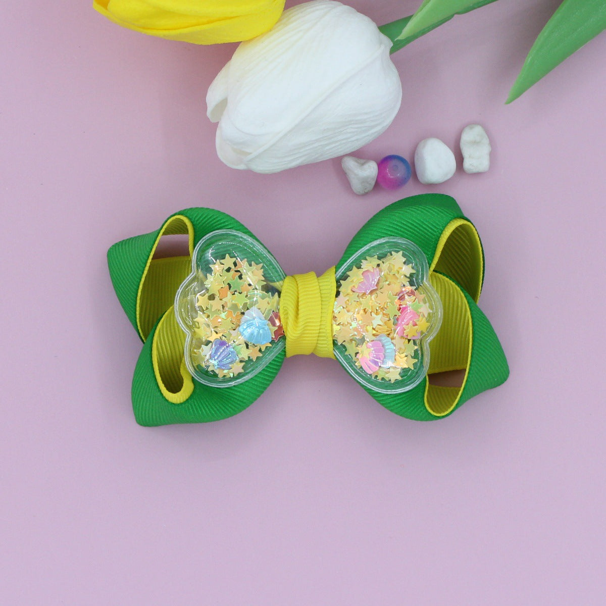 Girl'S Simple Style Solid Color Cloth Ribbon Hair Clip