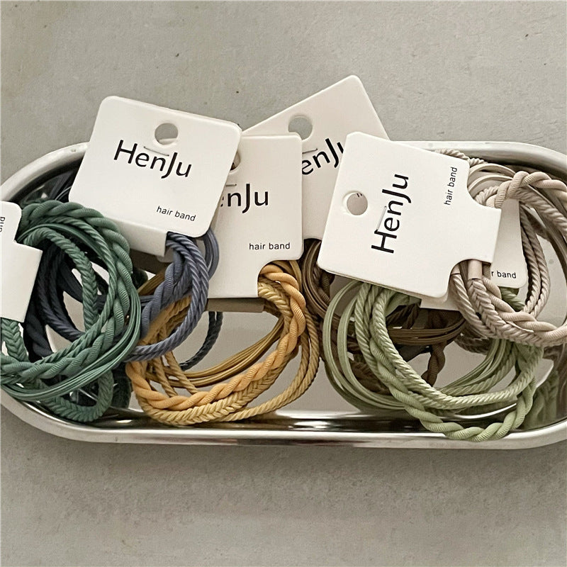 simple style solid color cloth hair tie 1 set