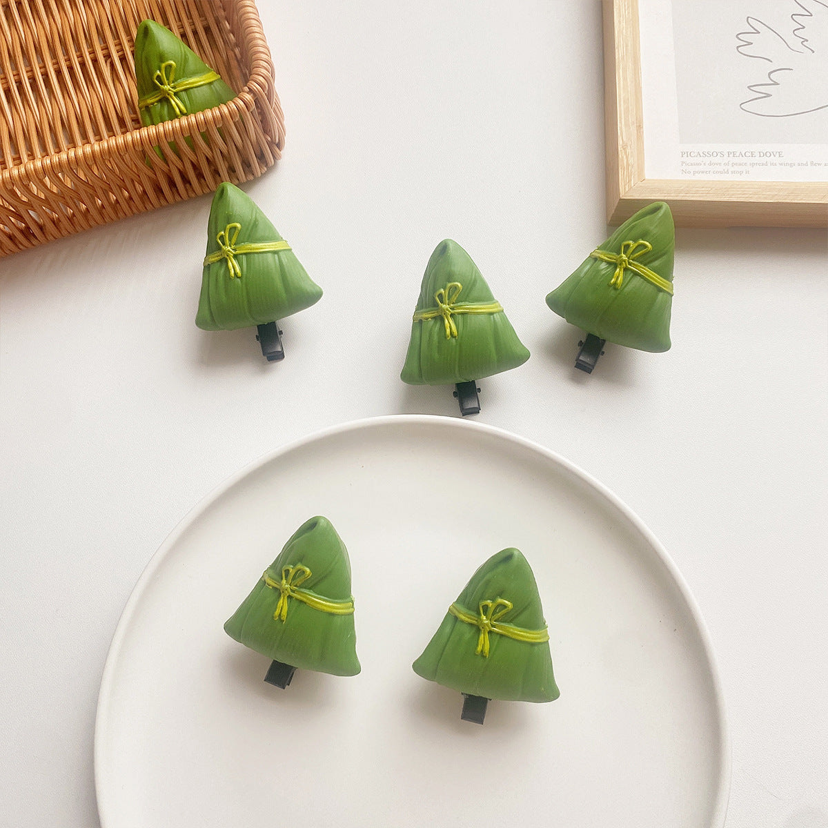 Women's Cute Zongzi Plastic Resin Hair Clip