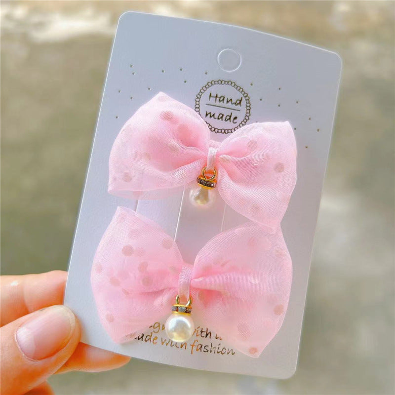 simple style bow knot cloth hair clip
