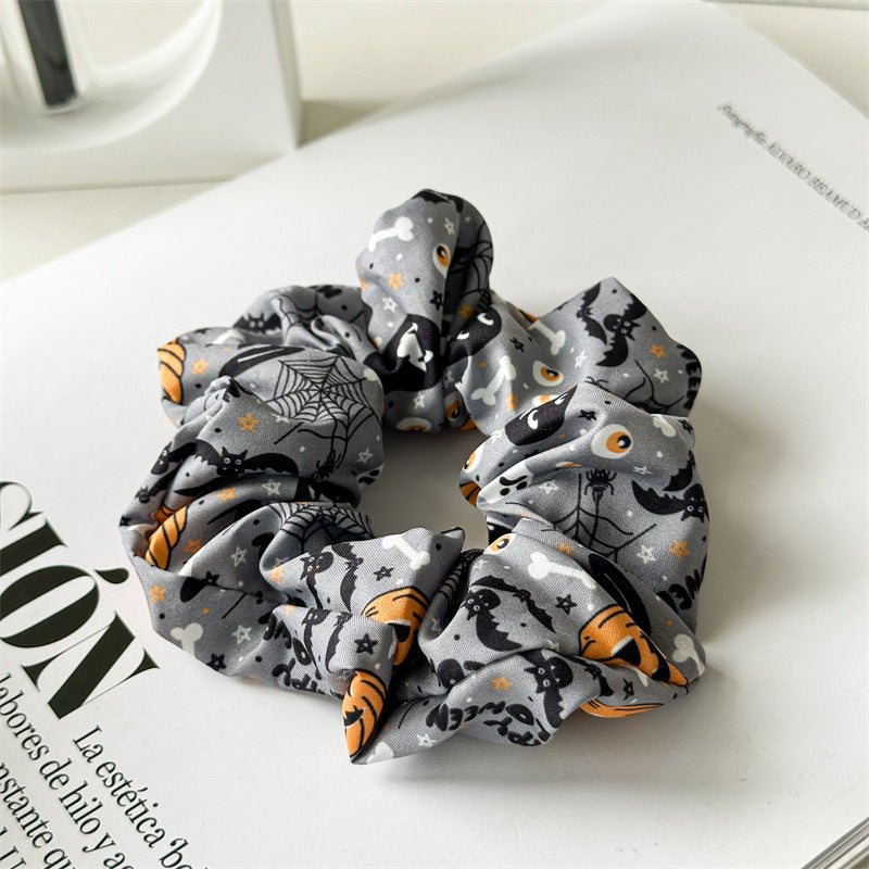 New Halloween Hair Ring  Hair Accessories Large Intestine Hair Ring  Hot Selling Product Festival Pumpkin Ghost Bat Head