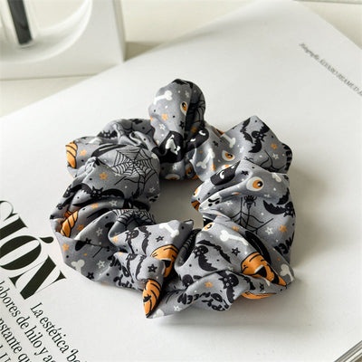 New Halloween Hair Ring  Hair Accessories Large Intestine Hair Ring  Hot Selling Product Festival Pumpkin Ghost Bat Head