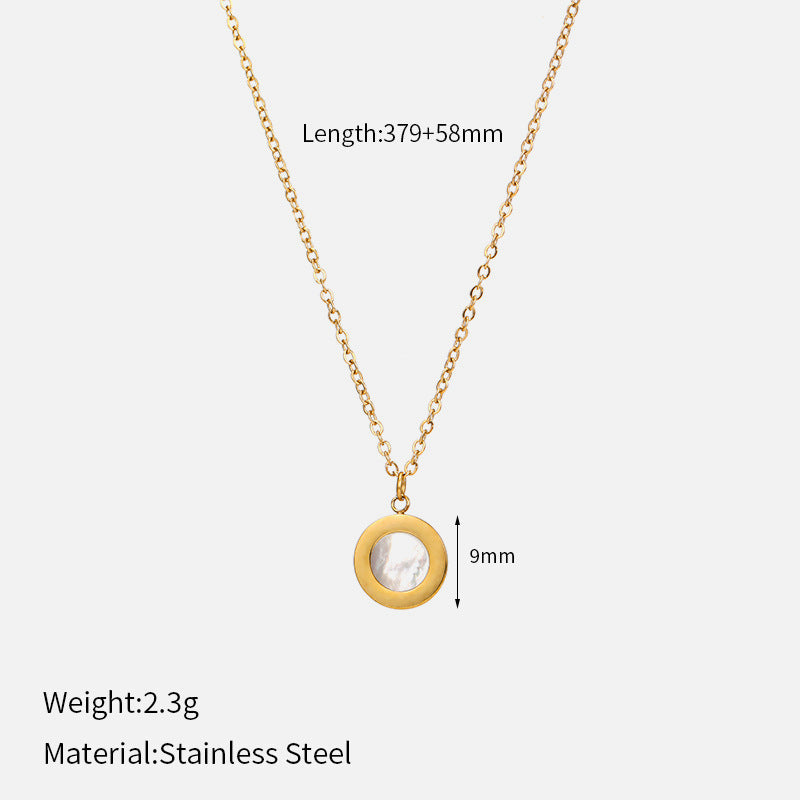Jewelry Simple Style Round 304 Stainless Steel Pendant Necklace