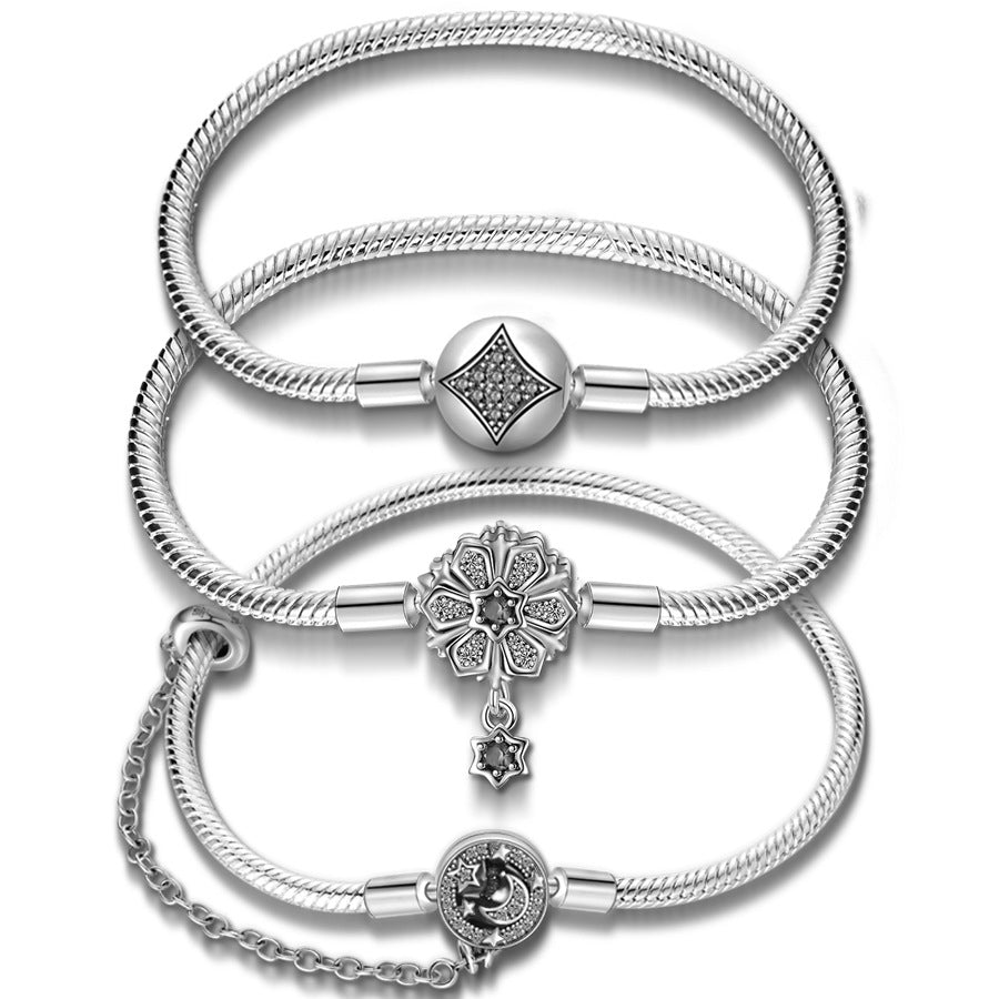 Copper Silver Plated Star Moon Bracelets