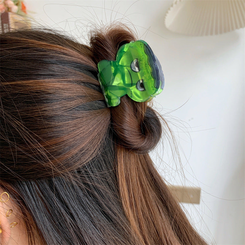 Halloween Little Ghost Acrylic Jaw Clip Niche Creative Design Small and Medium Hair Claw Shark Clip New Hair Accessories