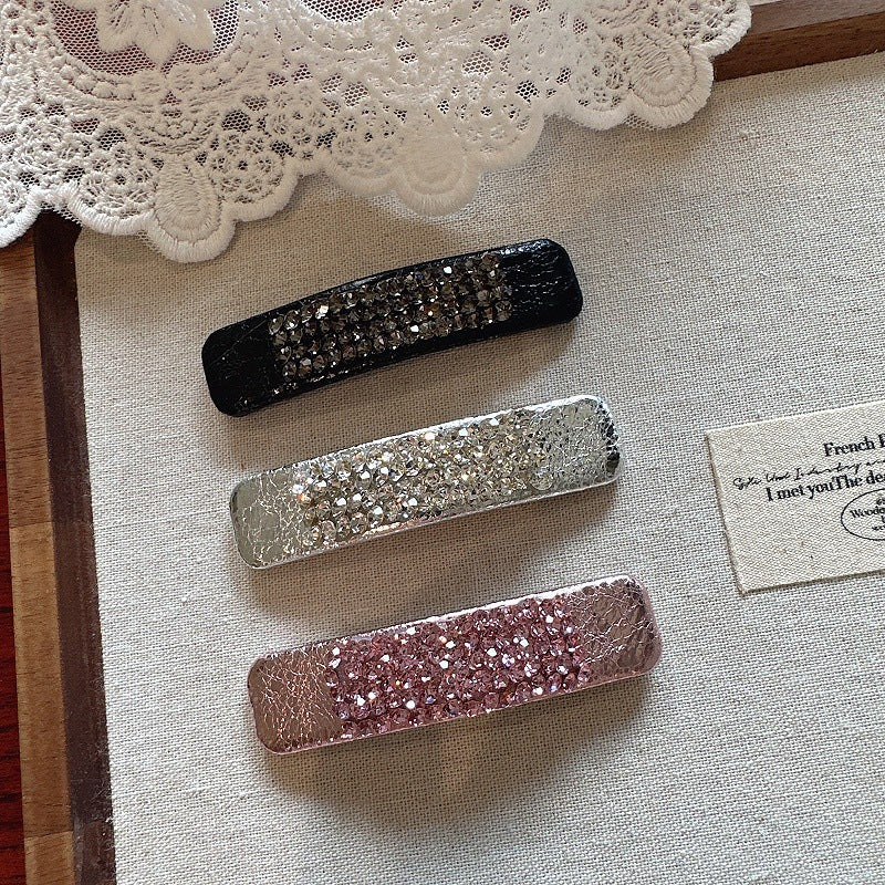 Women's Simple Style Solid Color Rhinestone Hair Clip