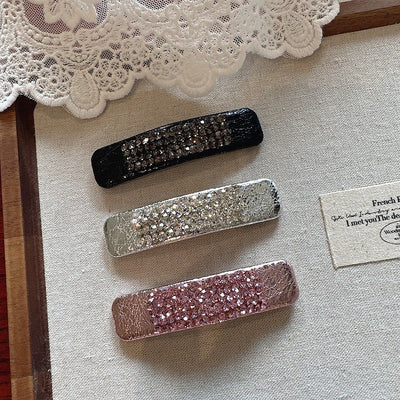 Women's Simple Style Solid Color Rhinestone Hair Clip