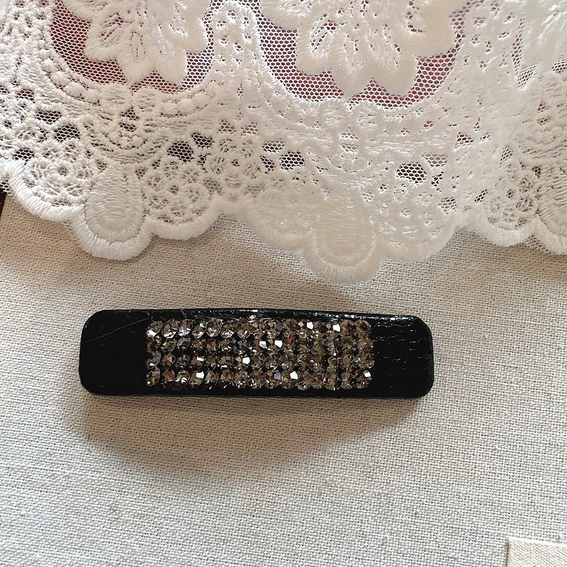 Women's Simple Style Solid Color Rhinestone Hair Clip