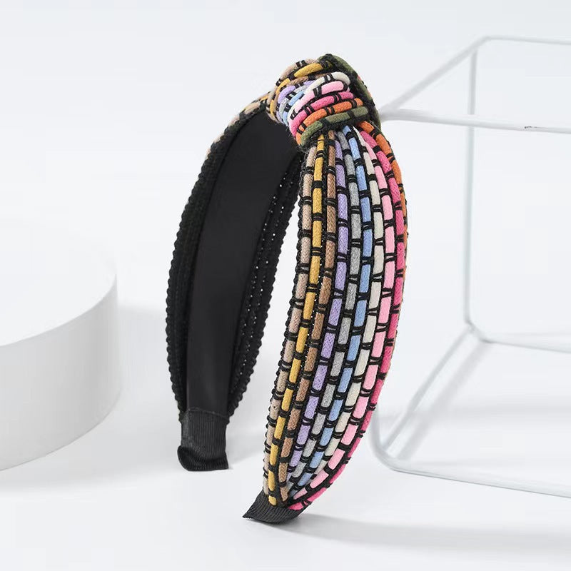 retro stripe cloth hair band
