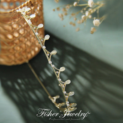 fashion flower alloy inlay artificial pearls rhinestones hair band 1 piece