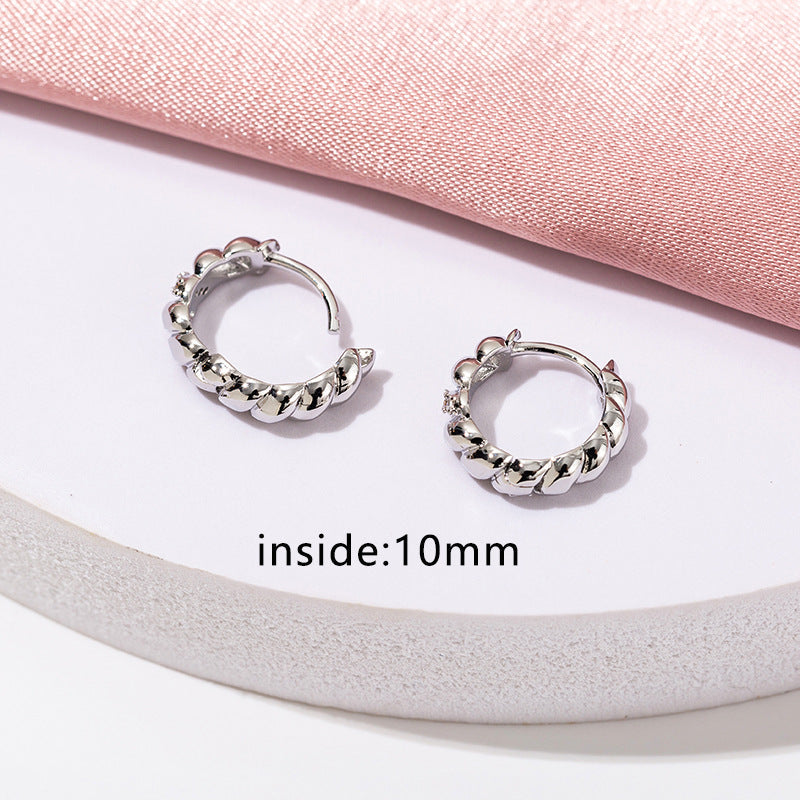 1 Pair Simple Style Geometric Copper Zircon 18K Gold Plated Earrings