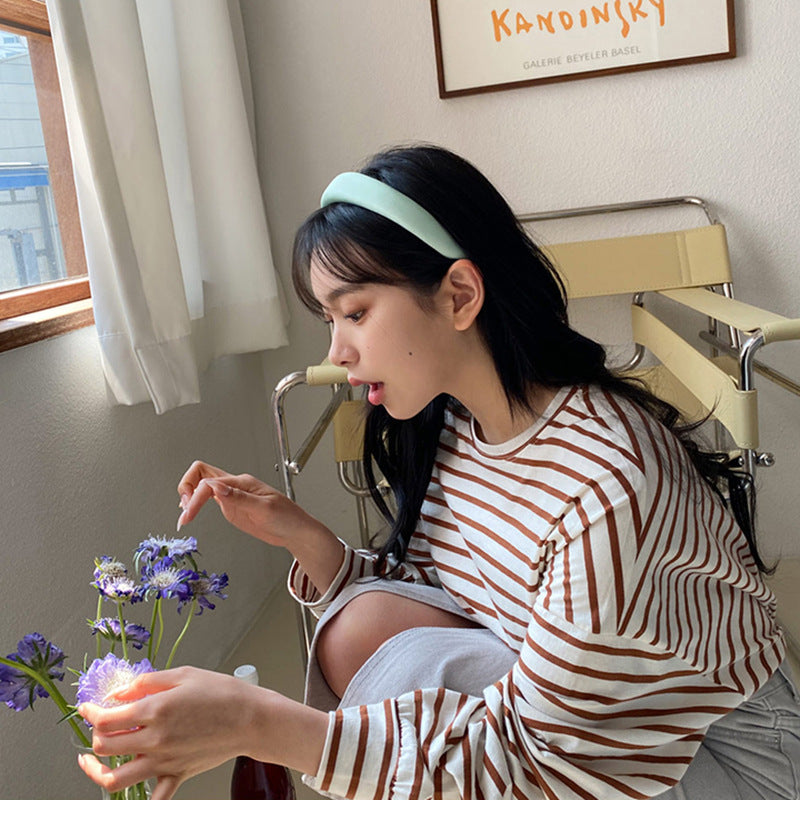 simple style solid color cloth handmade hair band 1 piece