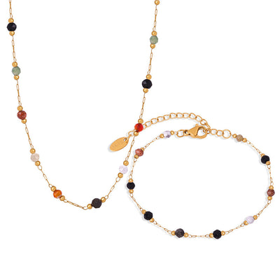 Jewelry Simple Style Geometric Titanium Steel Plating Bracelets Necklace