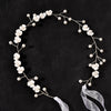 bridal headdress pearl three-petal flower handmade headband