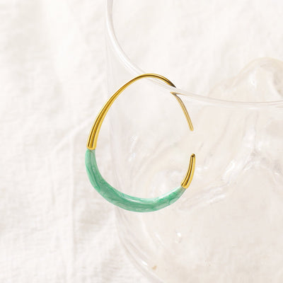 1 Pair Elegant C Shape Geometric Enamel Titanium Steel Ear Studs