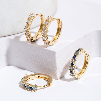 1 Pair Casual Elegant Geometric Plating Copper Zircon Earrings