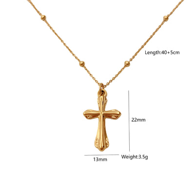 Jewelry Modern Style Classic Style Cross 304 Stainless Steel Plating Pendant Necklace